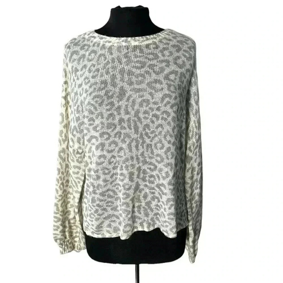 Fate Leopard Animal Print Lightweight Knit Sweater Size M - Picture 1 of 7